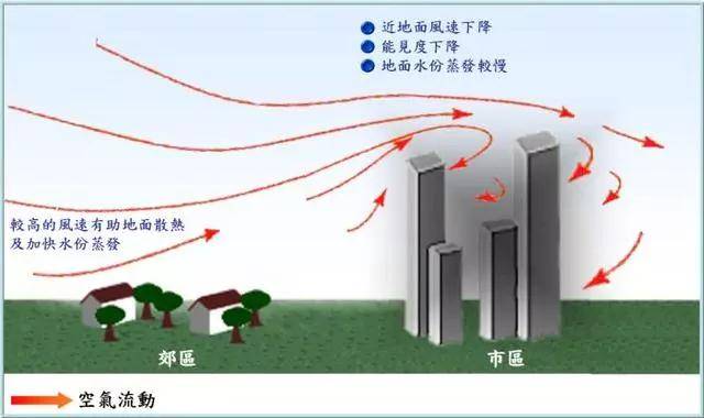 城市与郊区对比,近地面风不同.图片来源:香港天文台