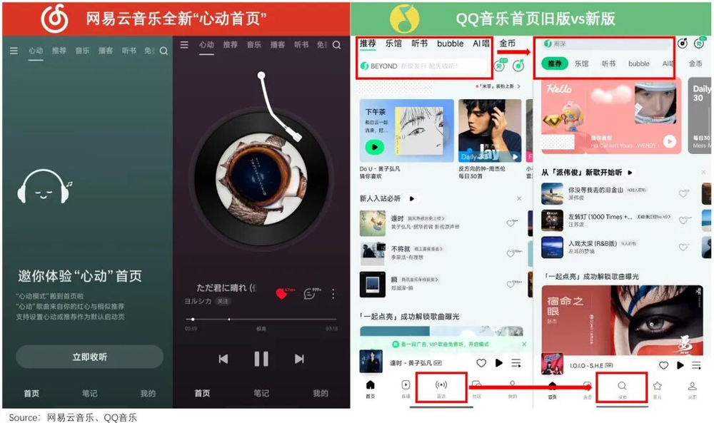 QQ Music Prioritizes Search Over Swipes