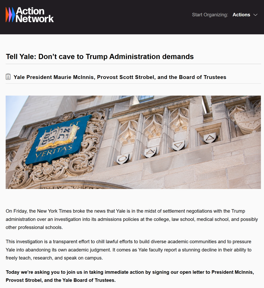 Yale faces federal investigation over admissions practices