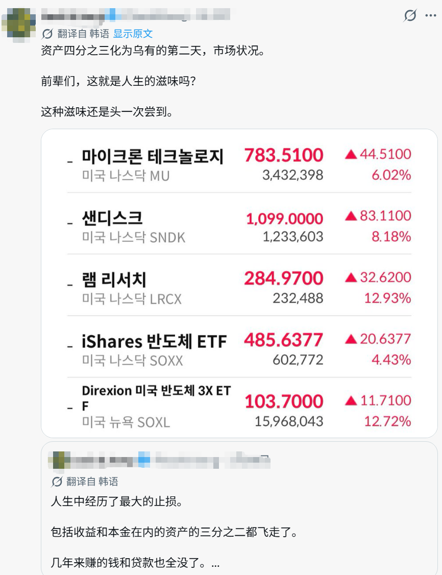 AI 記憶體崩跌重創韓國散戶