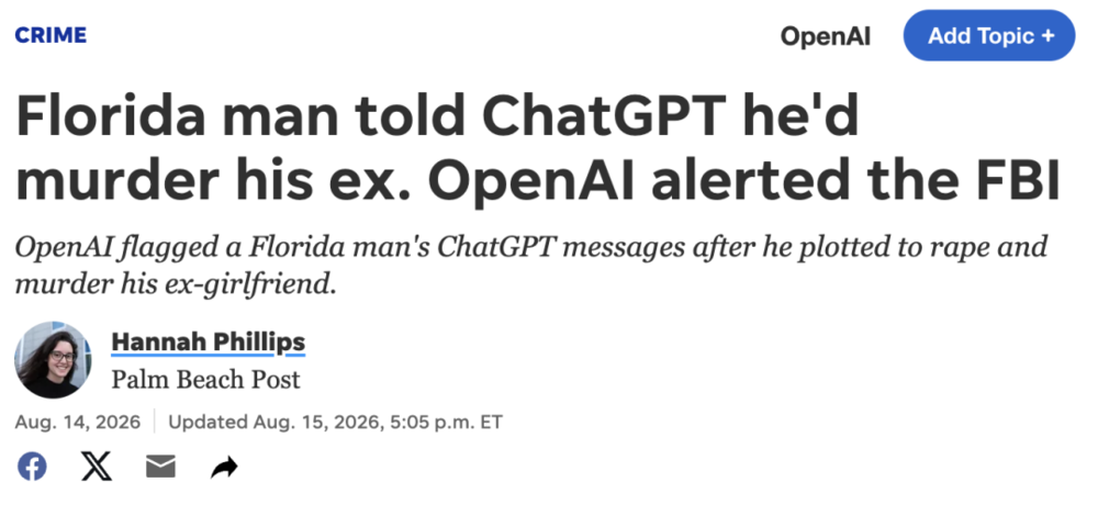 ChatGPT Threat Report Triggers Arrest
