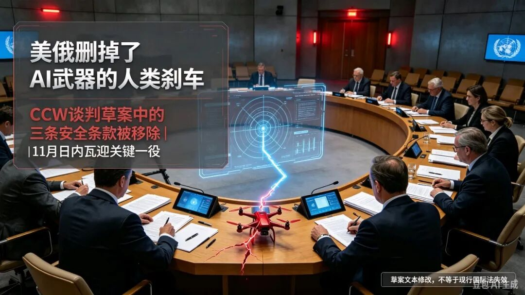 美俄在联合国闭门删掉了AI武器的“人类刹车”，11月将迎关键一役