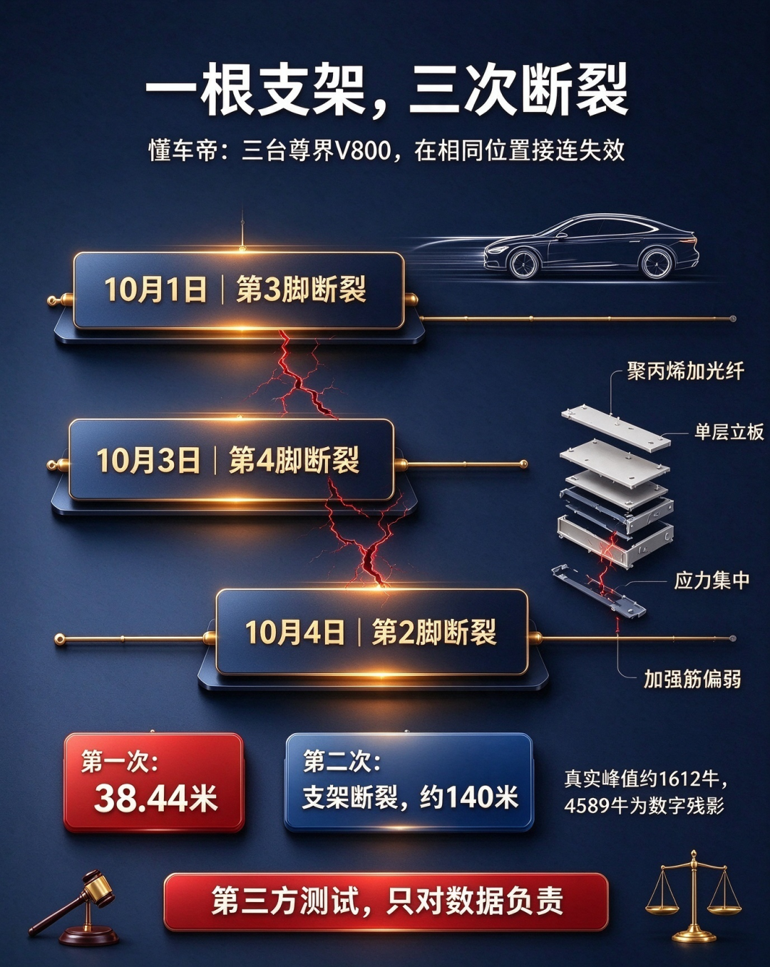 一根踏板的三次断裂：测试太暴力，还是冗余不够？