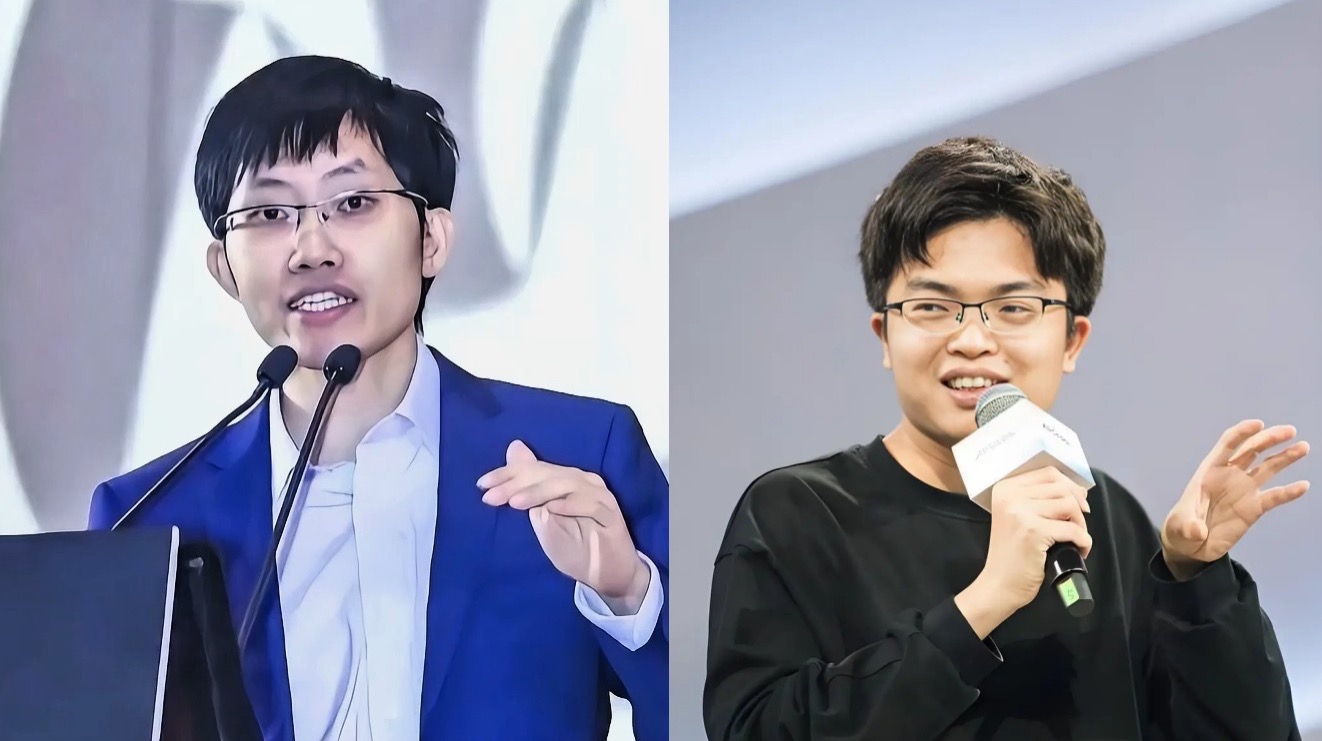 梁文鋒向左，楊植麟向右