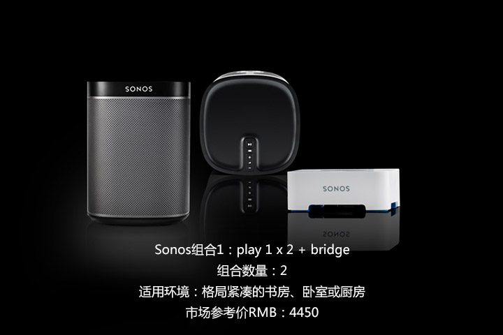 1，	Sonos组合：play 1 x 2 + bridge